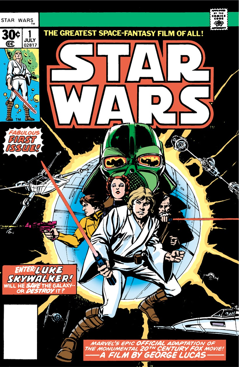 The first edition cover to Star Wars #1, by Howard Chaykin and Tom Palmer.